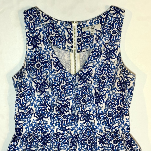 Milly for Design Nation Blue & White Sleeveless Dress 10 - Picture 8 of 12